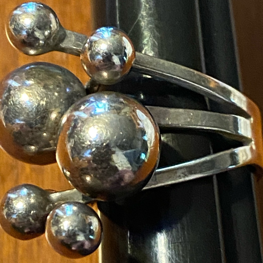 Gorgeous abstract art deco ring- STERLING SILVER 6.5 ring - Picture 4 of 8